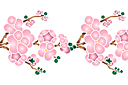 Japanische Zierkirsche Blüten am Zweig 03b - schablonen für blumen zeichnen